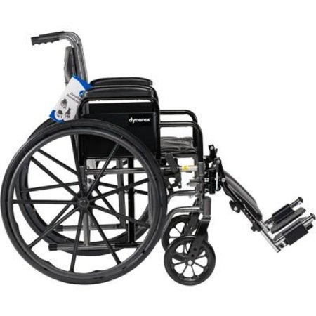 DYNAREX Dynarex DynaRide S2 Wheelchair, Detachable Desk Arm & Foot Rest, 18inW Seat 10222